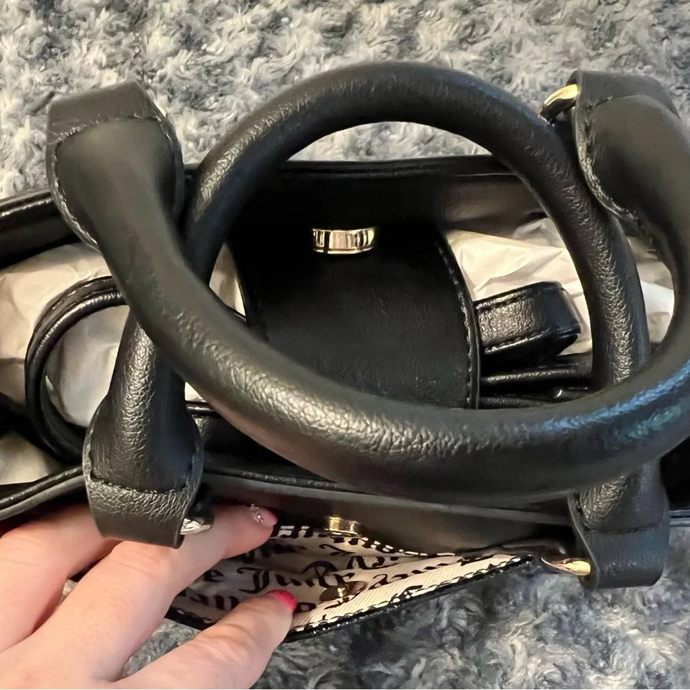 NWT Juicy Couture Black Mini Satchel Crossbody with Embossed Design 🖤